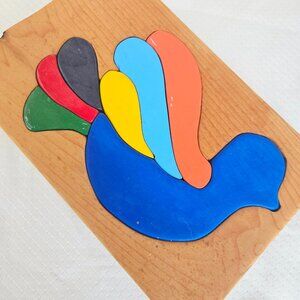 3/$35🌼 Vintage Mid-Century Wooden Bird Puzzle